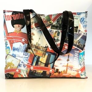 Toronto Souvenir Tote Bag – Vintage Patent Travel Tote, Canada Postcard Print